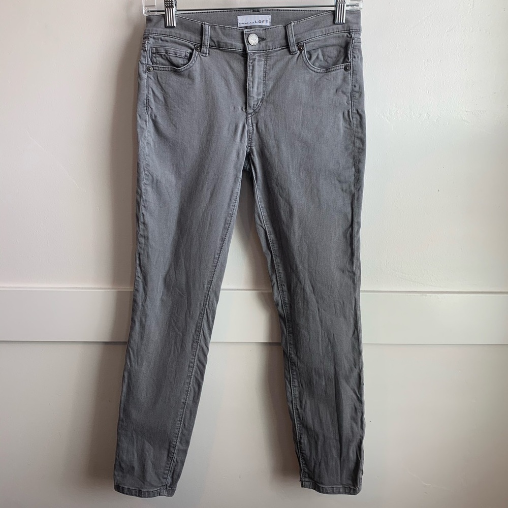 LOFT Gray Modern Skinny Crop Pants